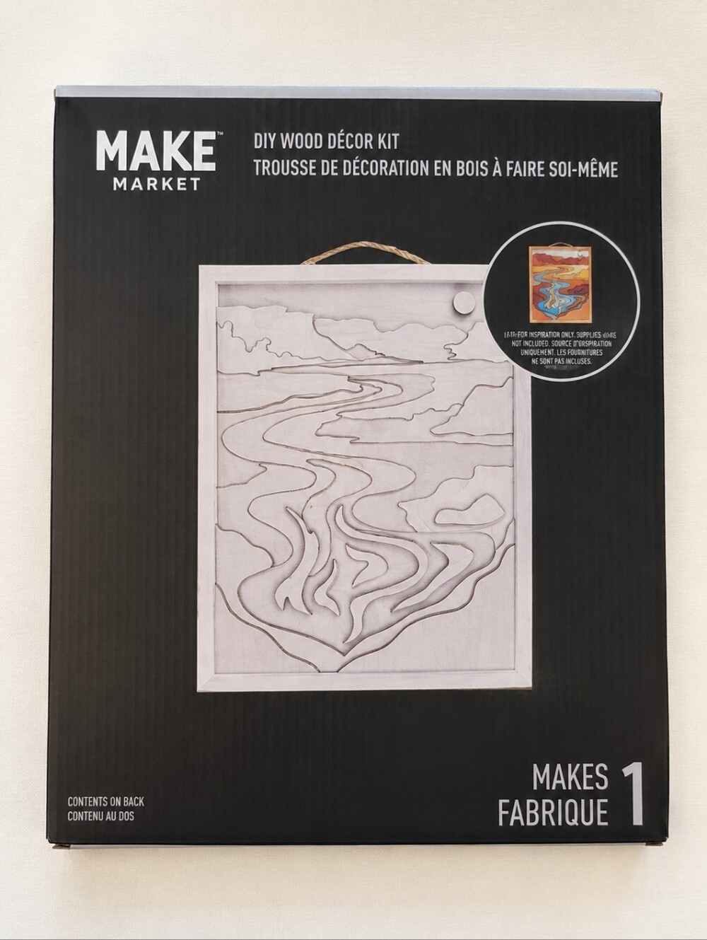 NWT - Make Market DIY Tan Wood Décor Kit - Natural Wood - Sz 9.4" x 11.6"